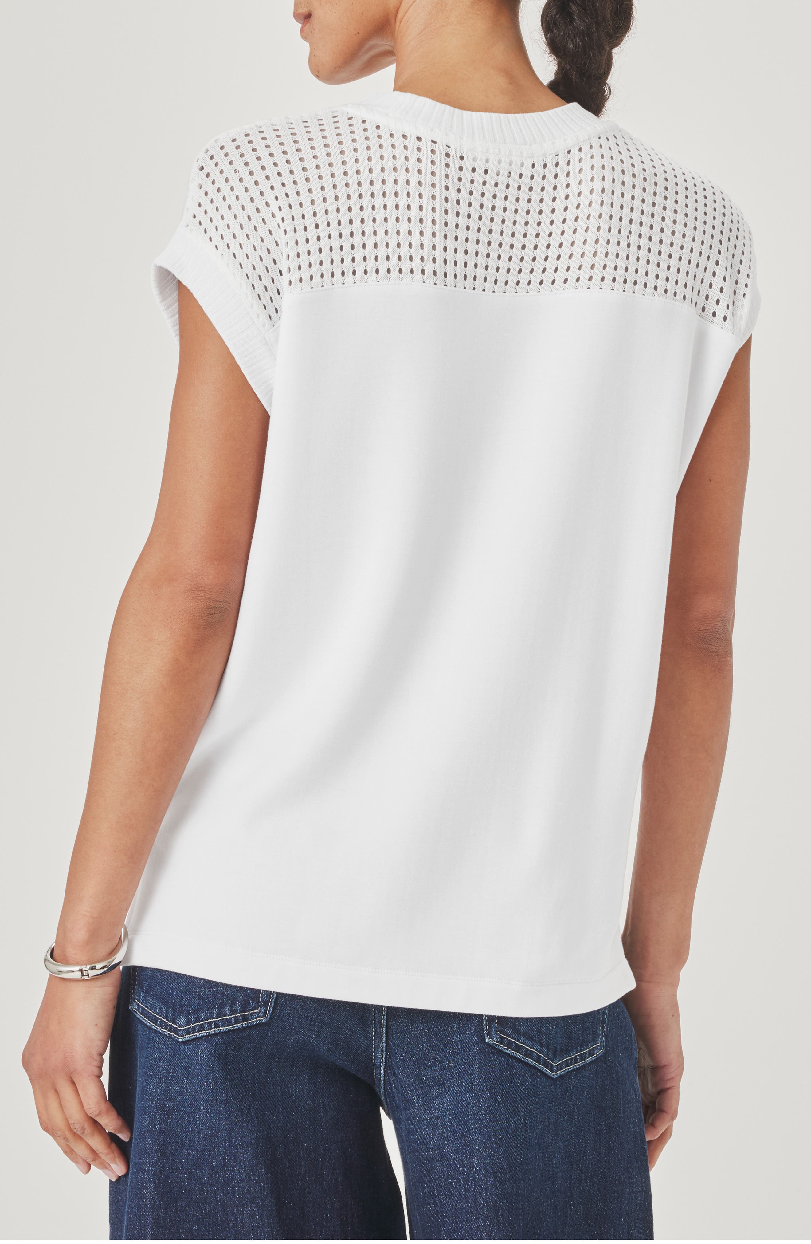 Jada Pointelle Cap Sleeve T-Shirt - image 4