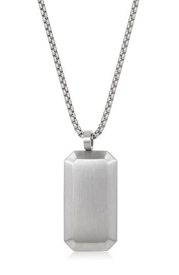West Coast Jewelry Mens' Brushed Stainless Steel Dog Tag Necklace In Silver