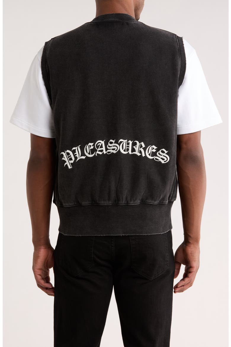 Embroidered Logo Denim Vest, Alternate, color, FADED BLACK