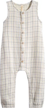 QUINCY MAE Plaid Cotton Romper