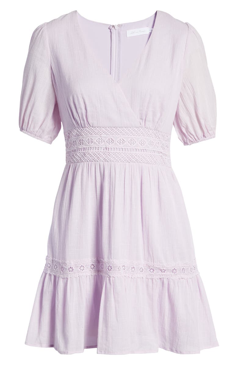 All in Favor Crochet Detail Minidress, Alternate, color, 