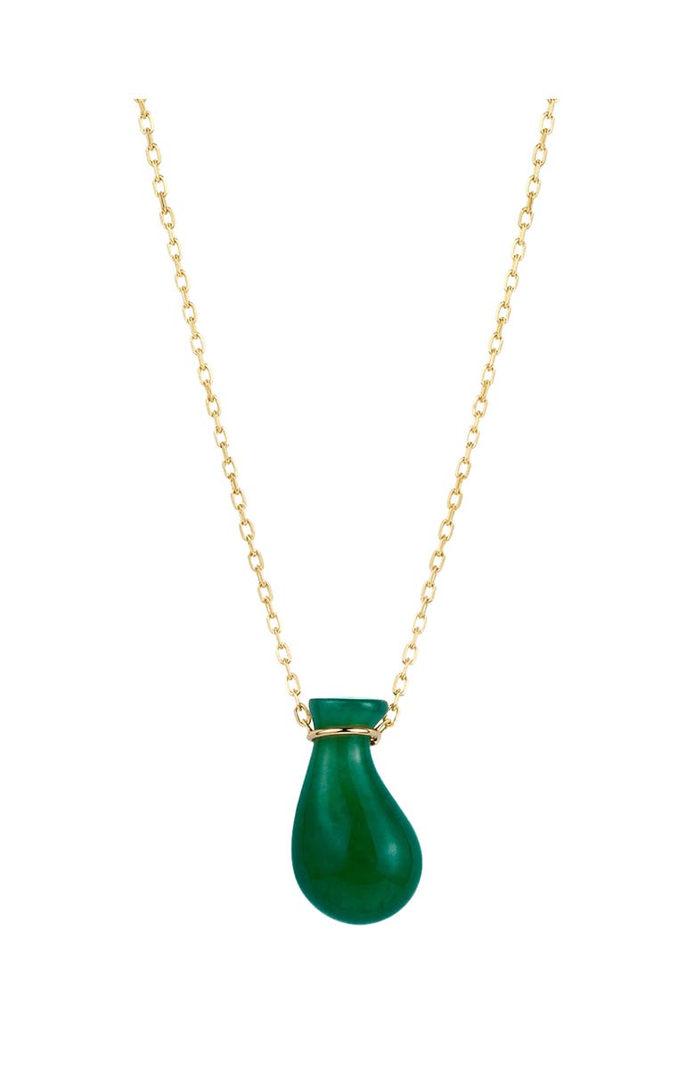 seree Fudai Green Jade Stone Pendant Necklace, Main, color, Green