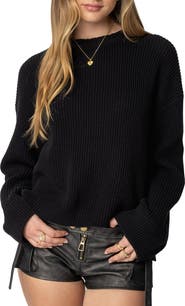 EDIKTED Marleen Oversize Crewneck Cotton Sweater