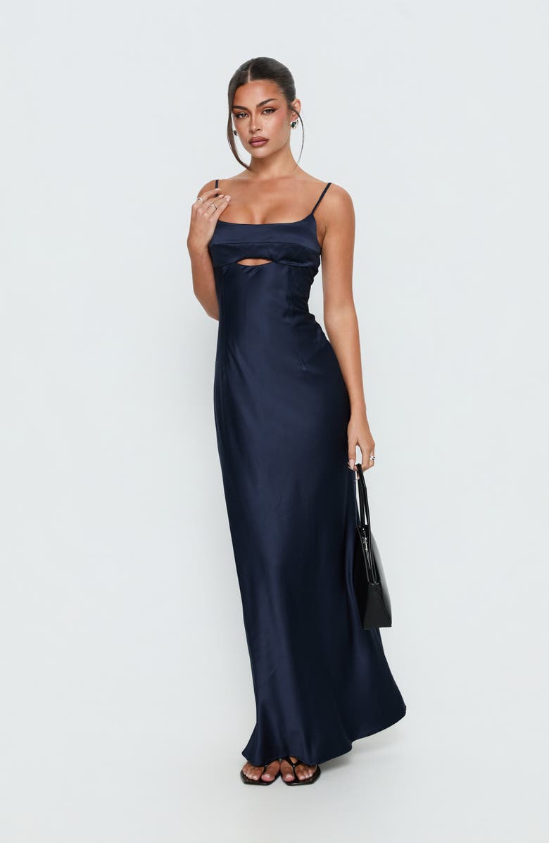 Princess Polly Powell Sleeveless Satin Gown, Alternate, color, 