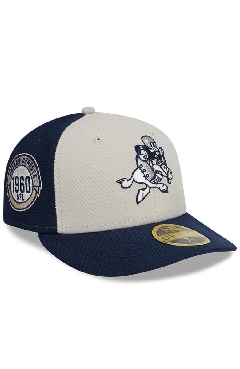 New Era Men's New Era  Cream/Navy Dallas Cowboys 2023 Sideline Historic Low Profile 59FIFTY Fitted Hat, Main, color, Cream