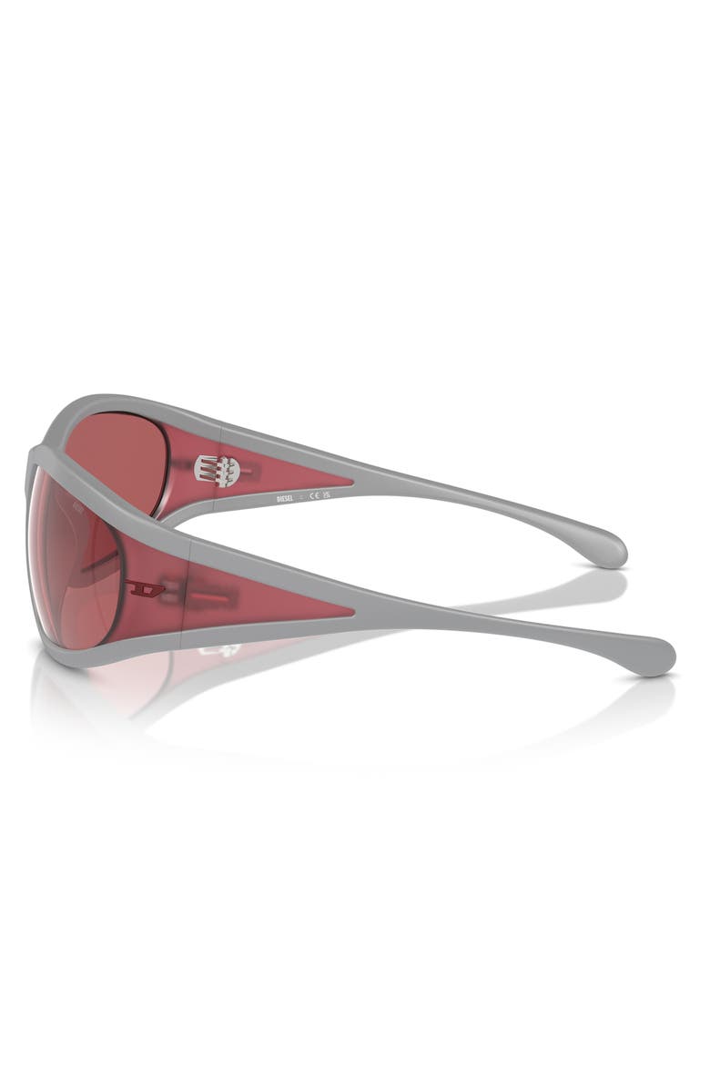 DIESEL<sup>®</sup> 65mm Oversize Pillow Sunglasses, Alternate, color, Matte Grey/ Red Hiper Mirror
