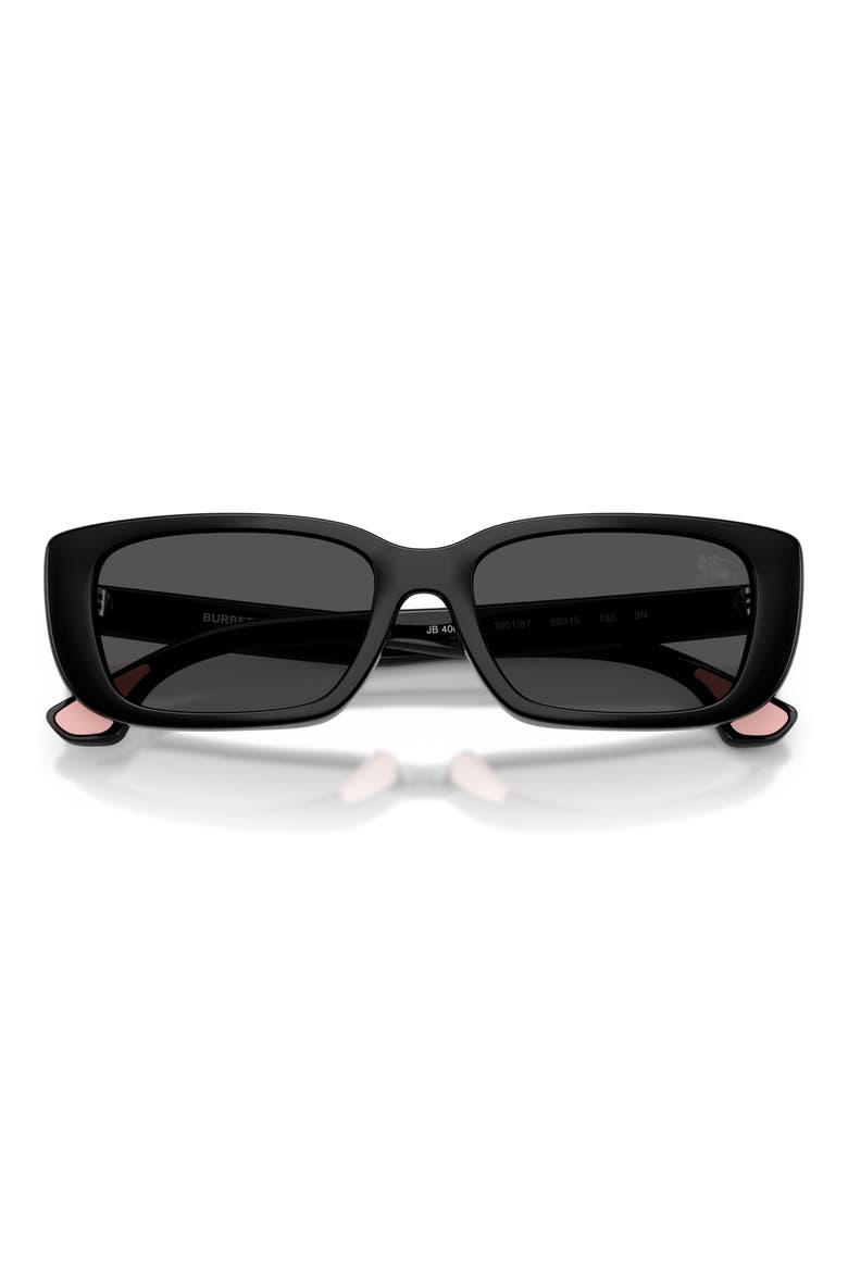 Kids' 50mm Rectangular Sunglasses, Alternate, color, BLACK / DARK GREY