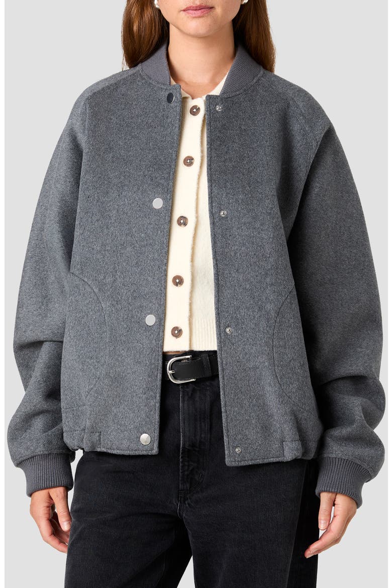 Oversized Wool Blend Bomber Jacket, Alternate, color, DARK GREY