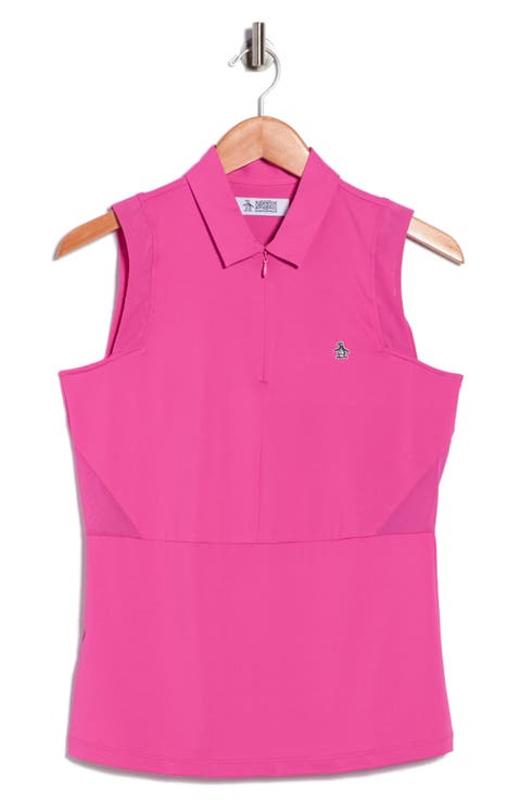 Sleeveless Zip Polo