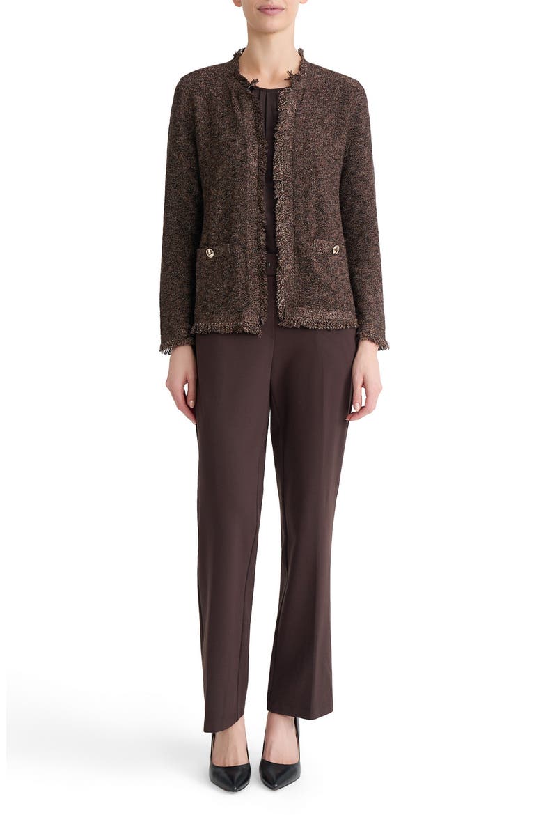 Fringe Kissing Front Cardigan, Alternate, color, RICH CHOCOLATE MULTI