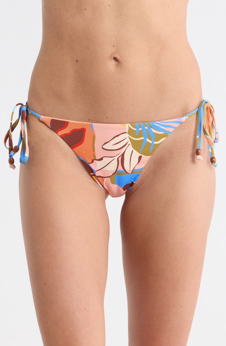 Billabong Lei Daze Maya Side Tie Bikini Bottoms, Main, color, Pink Multi