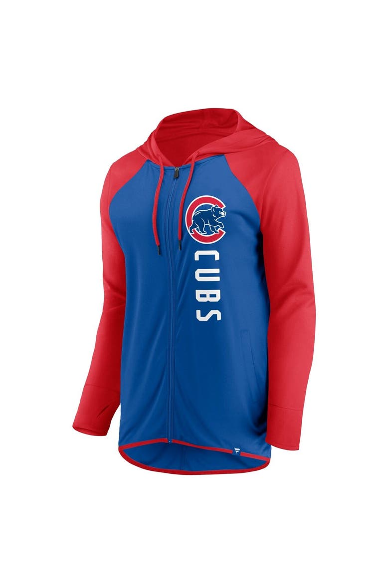 Women's Fanatics Branded Royal/Red Chicago Cubs Forever Fan Full-Zip Hoodie Jacket, Alternate, color, Royal