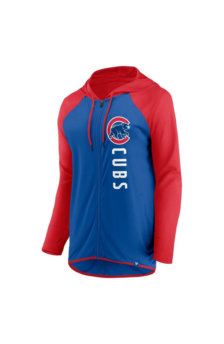 FANATICS Women's Fanatics Branded Royal/Red Chicago Cubs Forever Fan Full-Zip Hoodie Jacket, Alternate, color, Royal