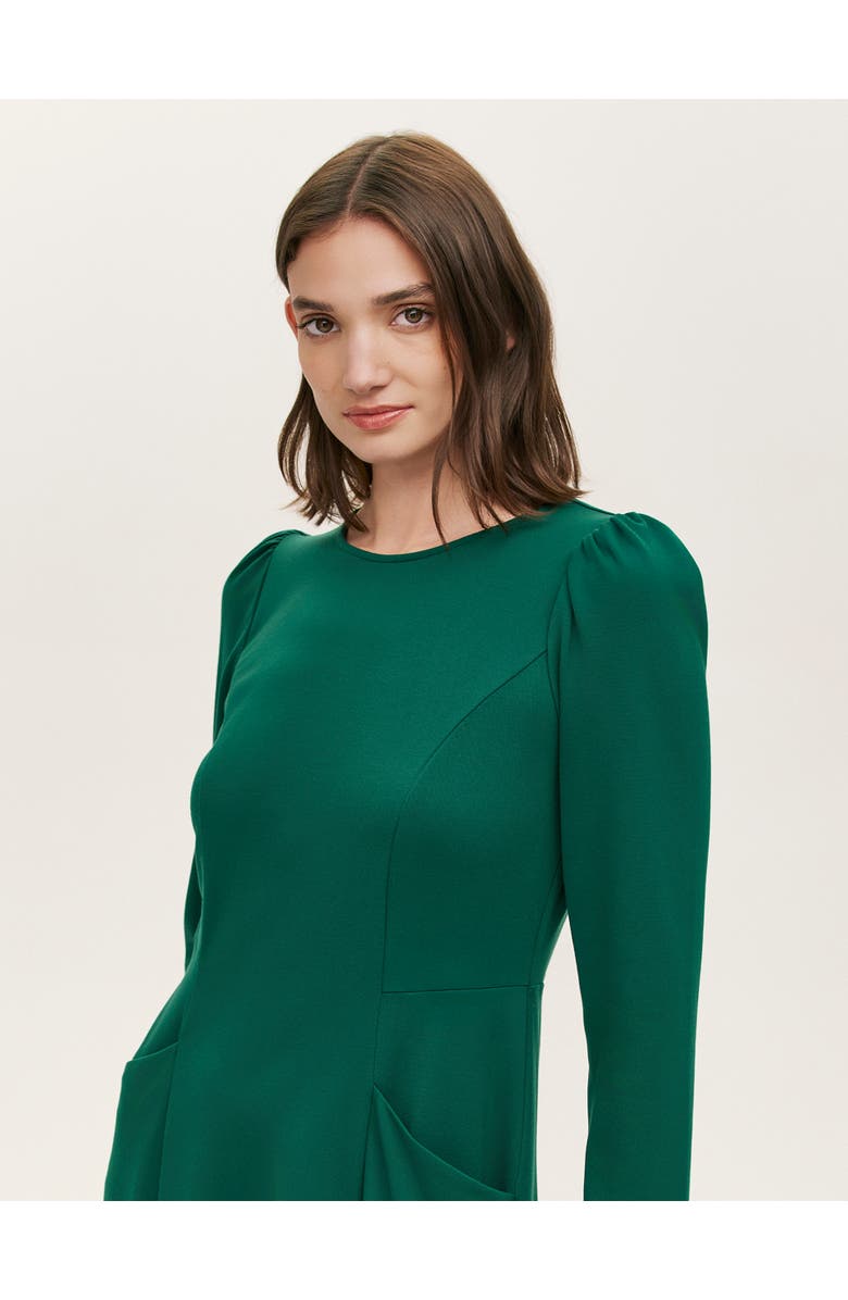 Finery London Felice Ponte Jersey Midi Dress, Alternate, color, Bottle Green