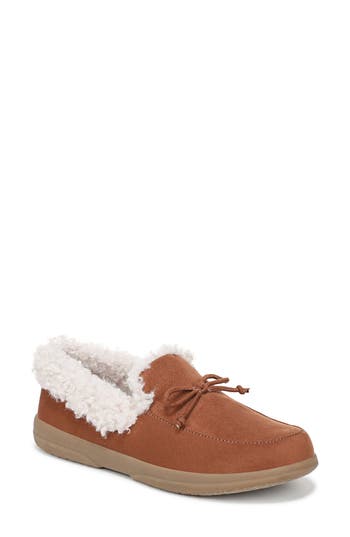 Vionic Claribel Faux Shearling Lined Slipper In Brown