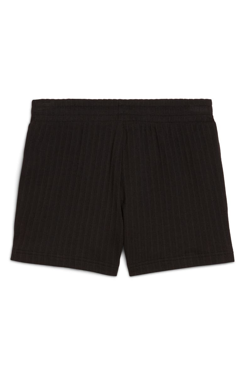 PUMA Wardrobe Essentials Stripe Cotton Blend Shorts, Alternate, color, Puma Black