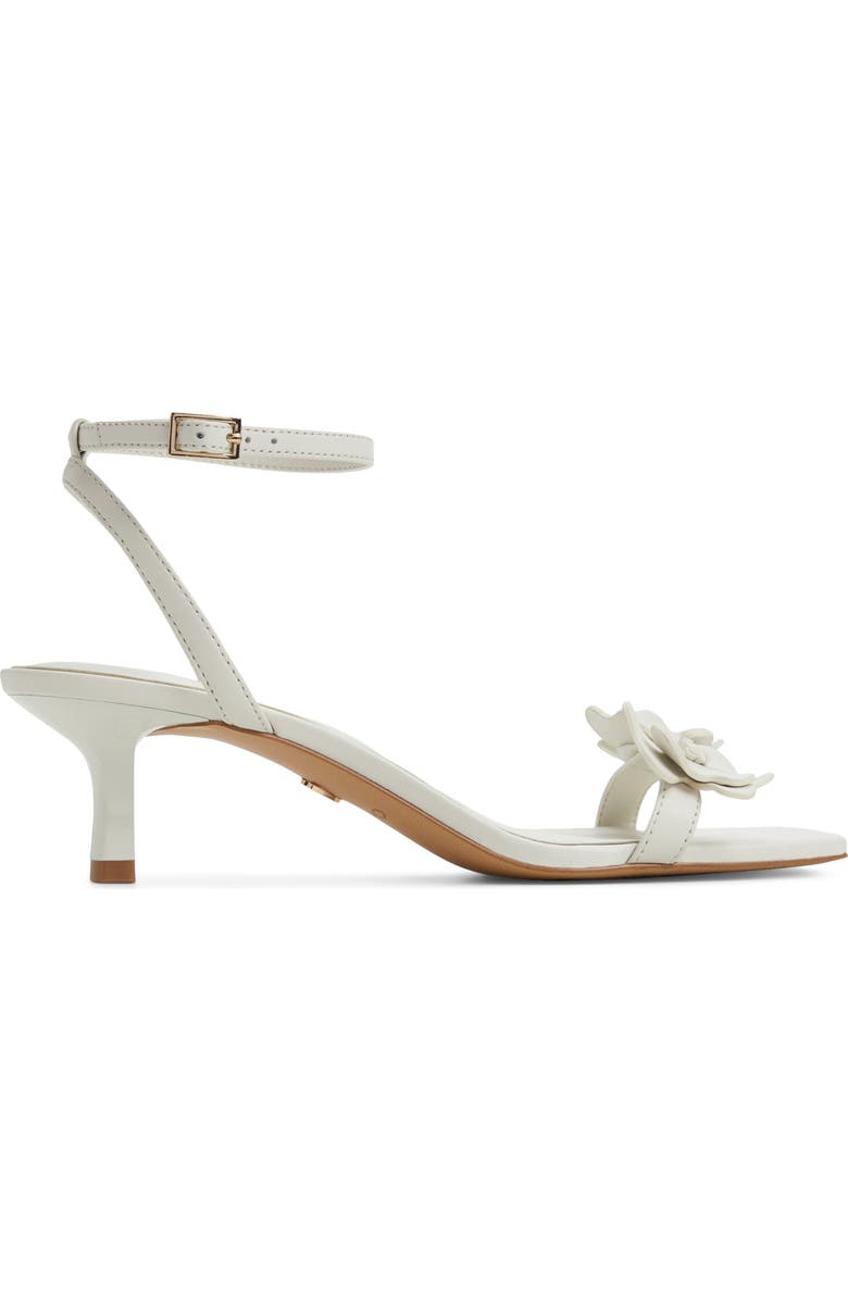 ALDO Daisyrose Ankle Strap Kitten Heel Sandal, Alternate, color, White/ Bone