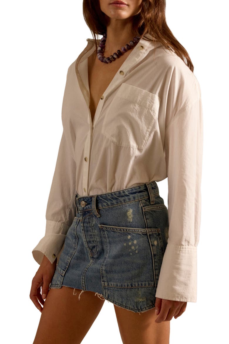Dolly Denim Miniskirt, Alternate, color, TRUEST BLUE
