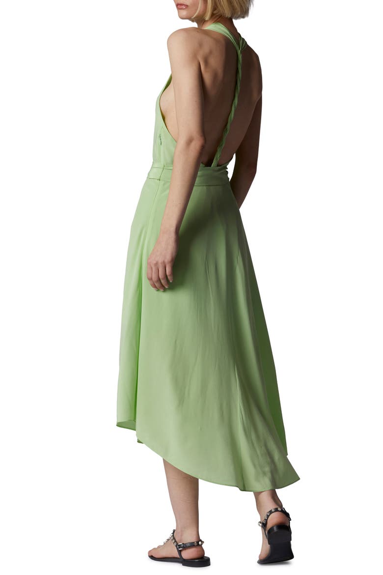 Alejandra Halter Silk Maxi Dress, Alternate, color, PISTACHIO GREEN