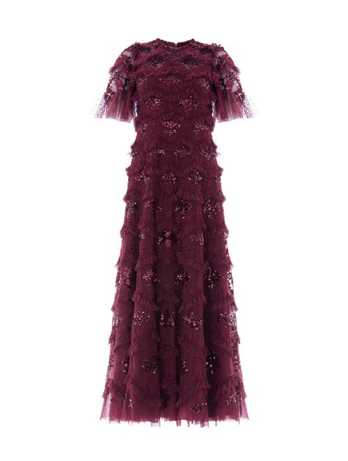 Needle & Thread Daisy Wave Ankle Gown In Brown