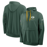 Nike Men's Nike Green Green Bay Packers Sideline Logo Glory Anorak Half-Zip Hooded Jacket
