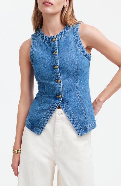 Crewneck Denim Vest