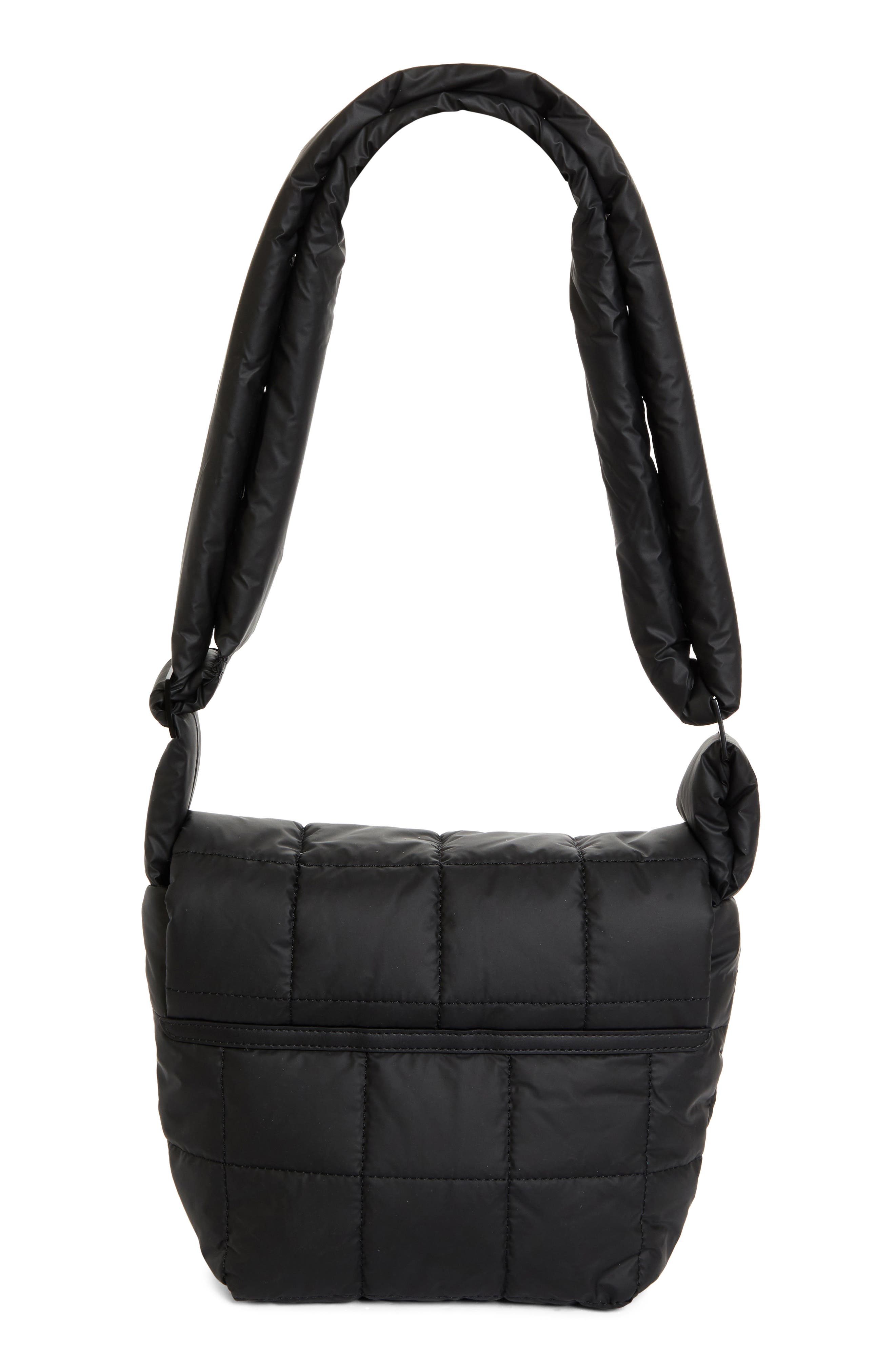 VeeCollective Porter Water Repellent Quilted Messenger Crossbody Bag, Alternate, color, Matt Black