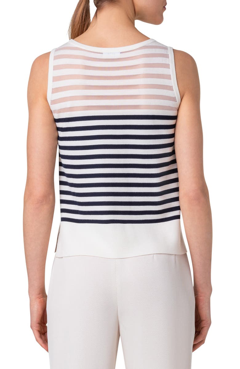 Akris punto Kodak Stripe Sweater Tank, Alternate, color, Ink-Cream