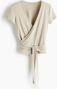 H&M Sports Wrap Top In Modal