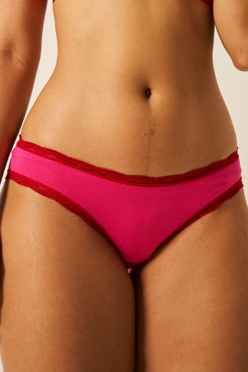 Stripe & Stare The Lace Square Bralette Raspberry/scarlet In Raspberry & Scarlet