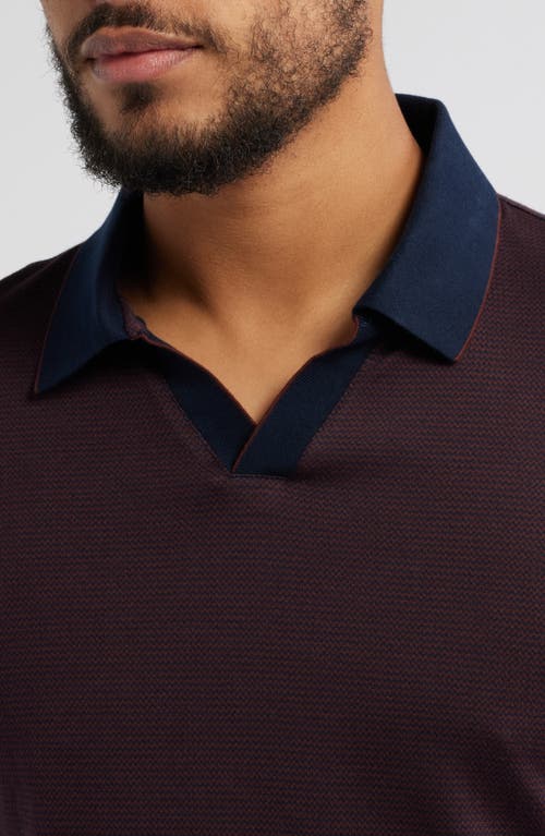 Robert Barakett Hereford Long Sleeve Polo In Red