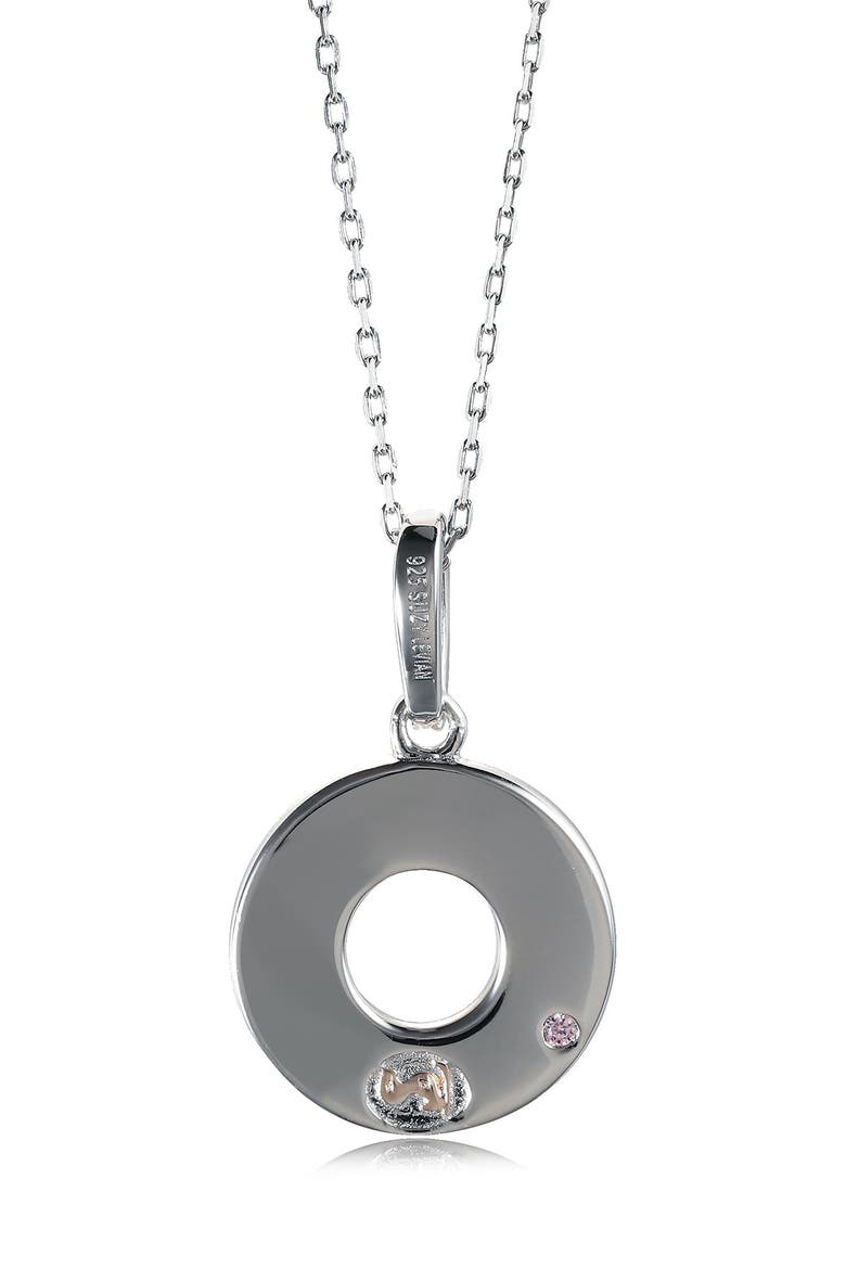 Cubic Zirconia 3-Row Circle Pendant Necklace, Alternate, color, WHITE