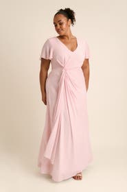 Six Stories Knot Front Chiffon Bridesmaid Dress
