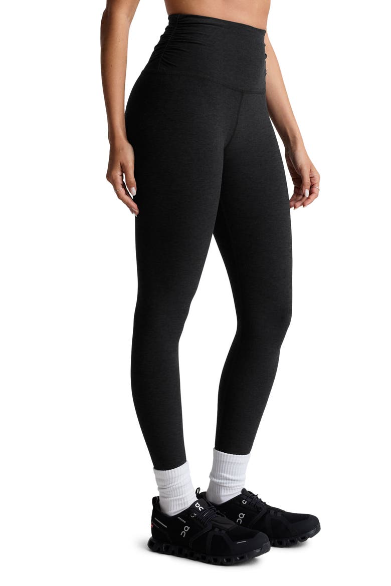 Space Dye Shirred Leggings, Alternate, color, DARKEST NIGHT