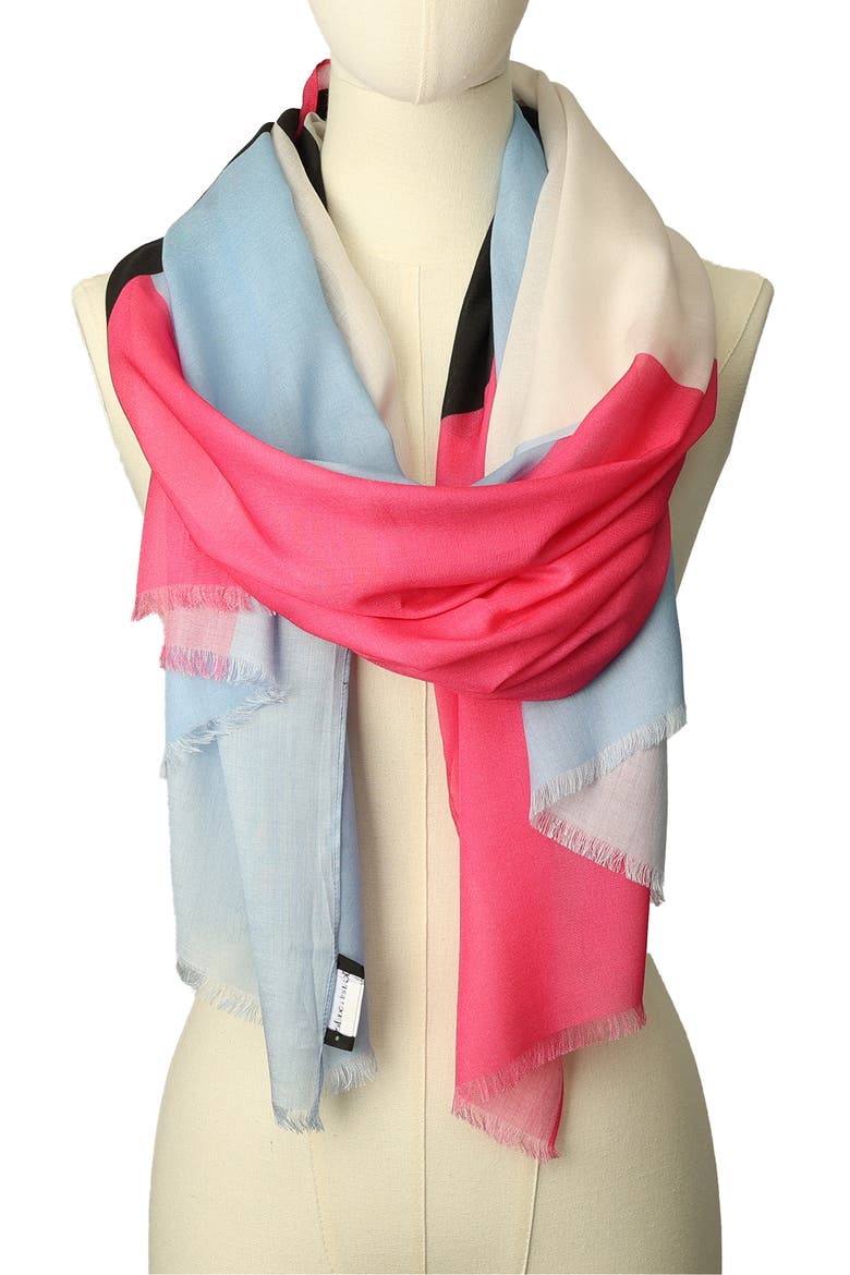 colorblock oblong scarf, Alternate, color, PINK MULTI