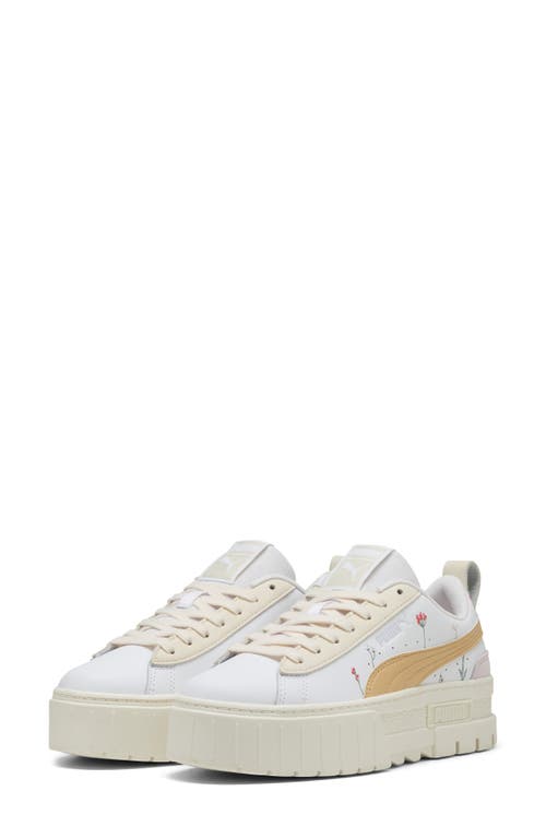 Puma Mayze Secret Garden Women's Sneakers In  White-white