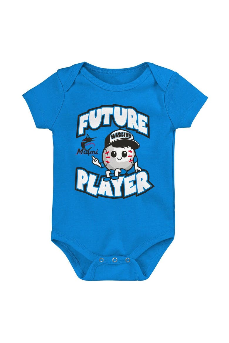 Infant Blue/Black/White Miami Marlins Minor League Player Three-Pack Bodysuit Set, Alternate, color, Blue