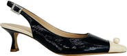 Madison Maison Kitten Heel Slingback with Pearl