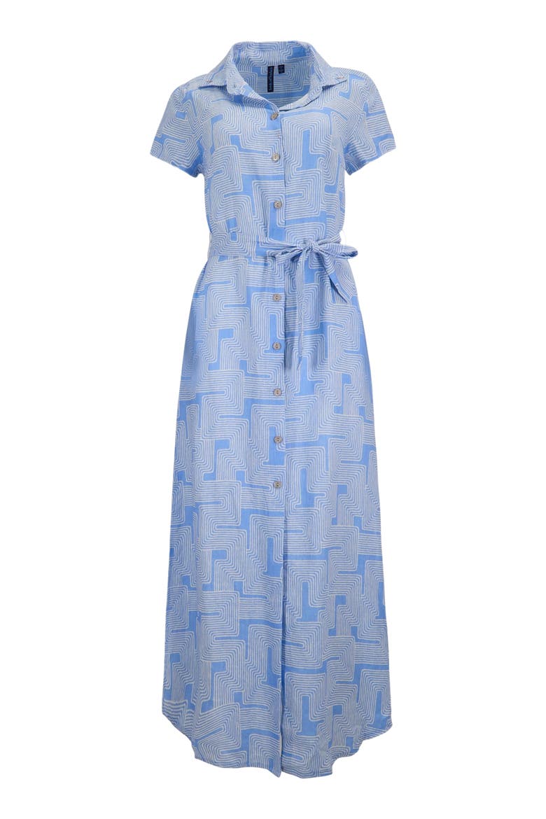 Inter Twine Womens Linen Shirt Dress, Alternate, color, INTER TWINE BLUE
