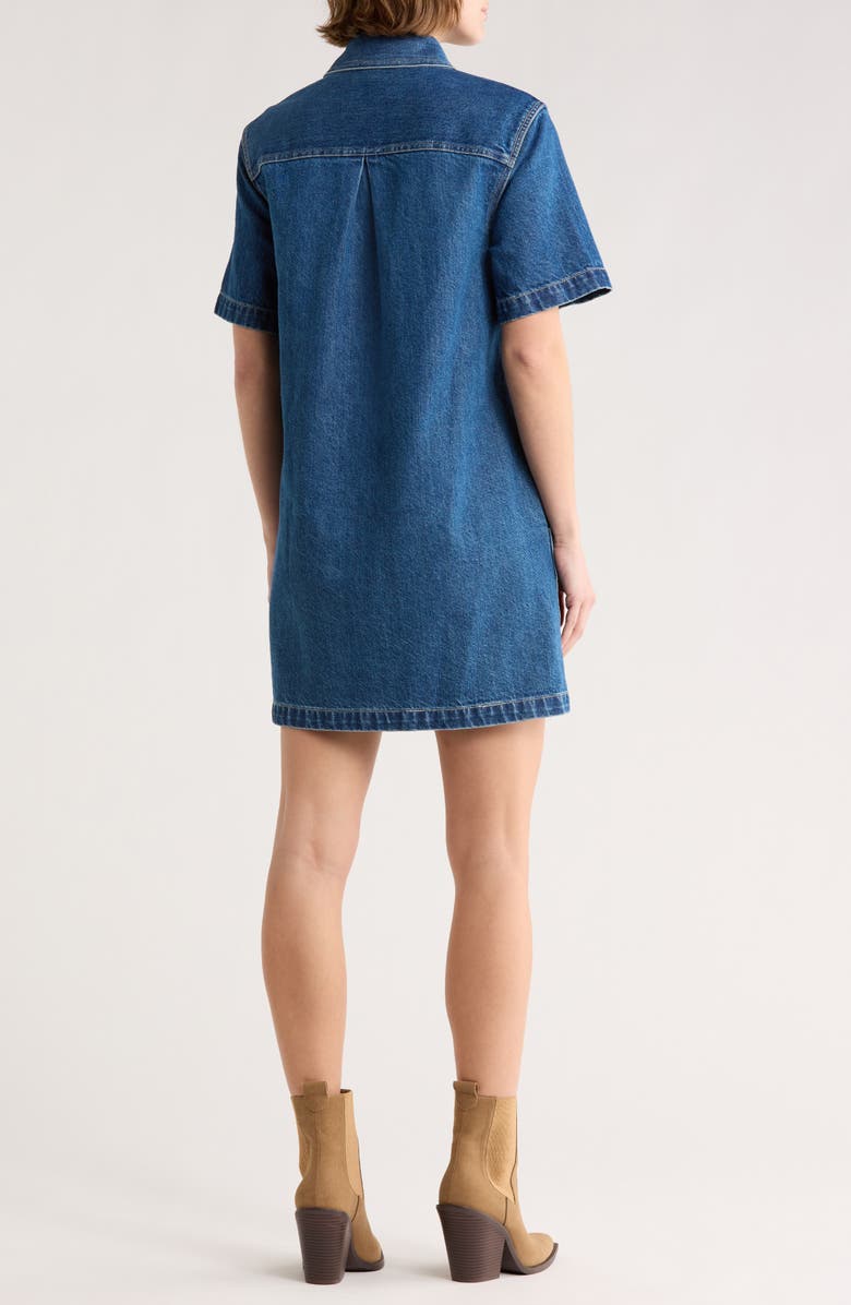 Madewell Oversize Denim Mini Shirtdress, Alternate, color, Demarco Wash