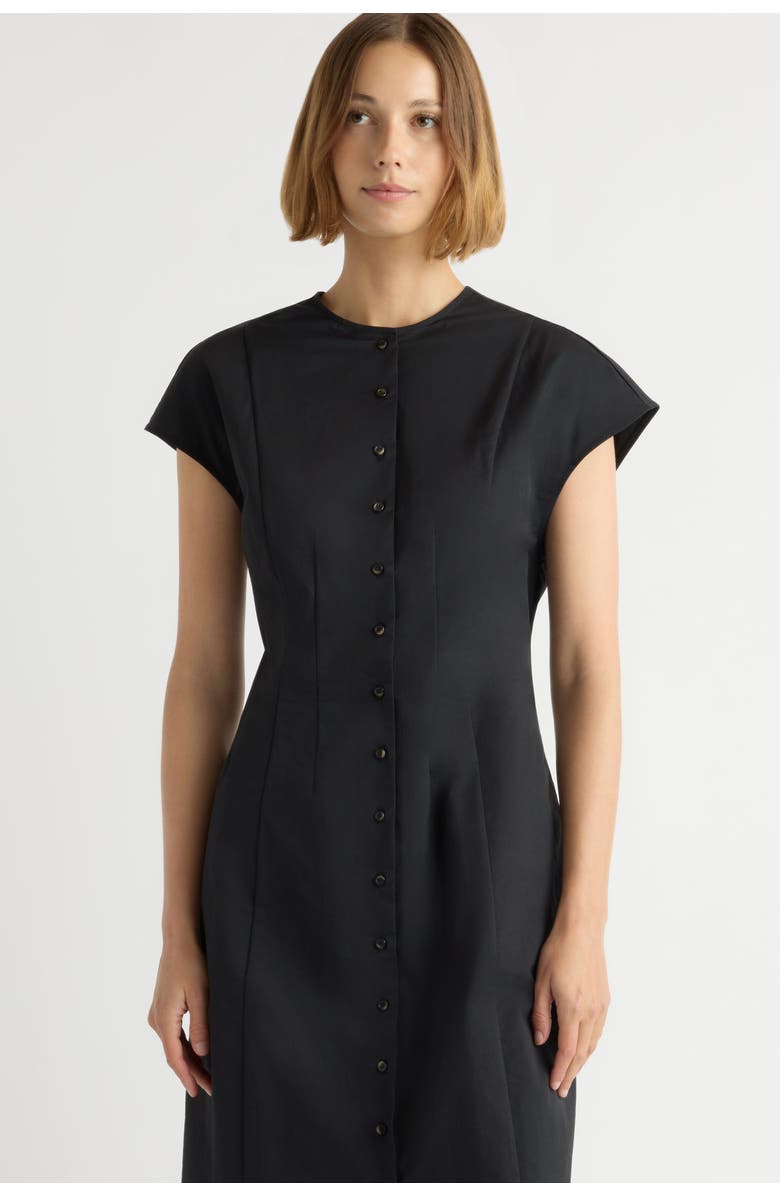 Modern Citizen Zarine Sculpted Button Dress, Alternate, color, Black