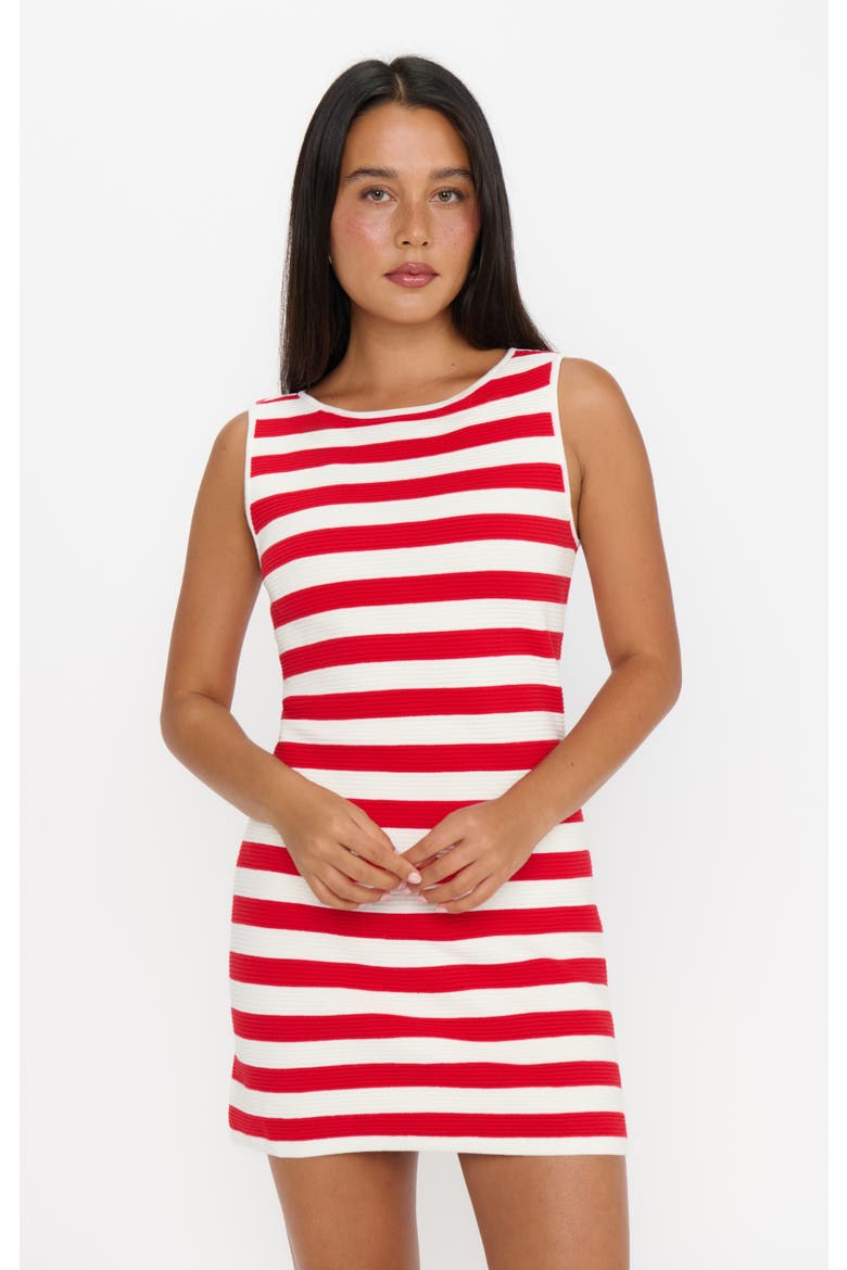 Cameron Mini Dress, Main, color, Red Stripe Delight Knit