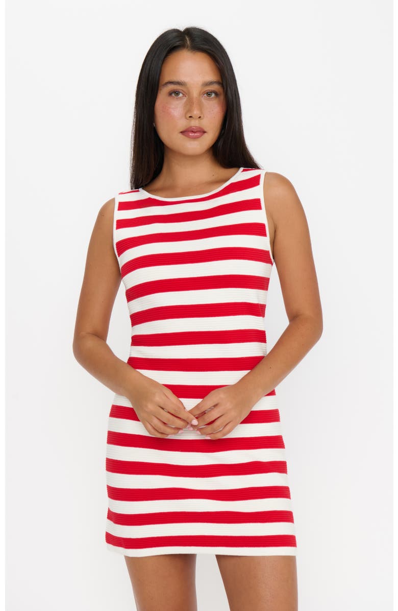 Show Me Your Mumu Cameron Mini Dress, Main, color, Red Stripe Delight Knit