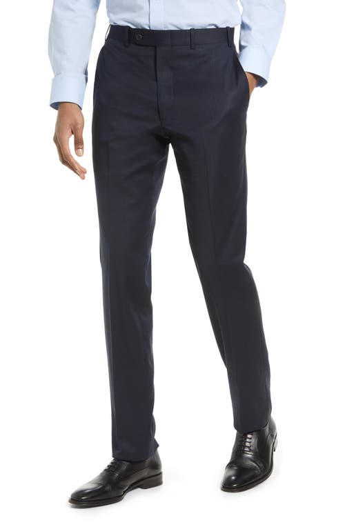 JB Britches Flat Front Stretch Wool Trousers in Navy  product