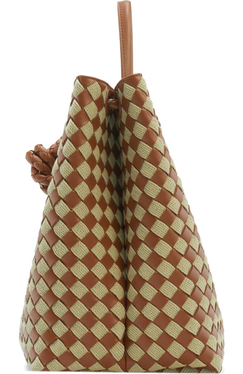 Bottega Veneta Large Andiamo Intrecciato Rope & Leather Handbag, Alternate, color, Cognac