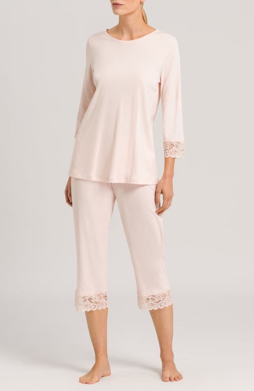 HANRO HANRO MOMENTS LACE TRIM CROP PAJAMAS