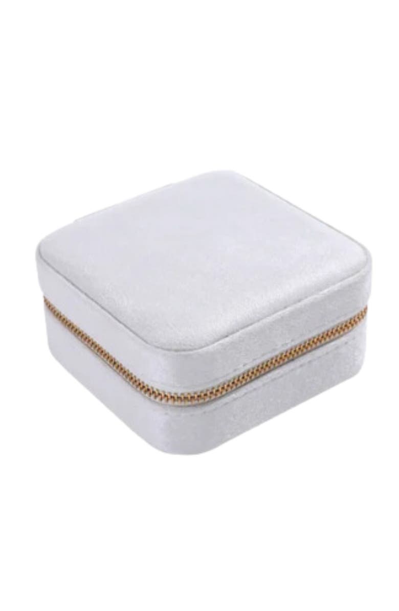 Emma Rae Velvet Square Jewelry Case, Main, color, White
