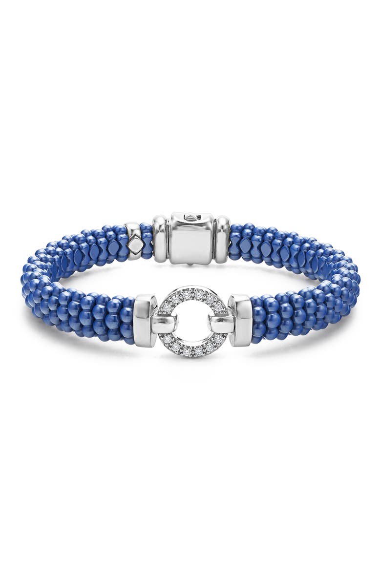 Blue Caviar Diamond & Ceramic Rope Bracelet, Main, color, MARINE