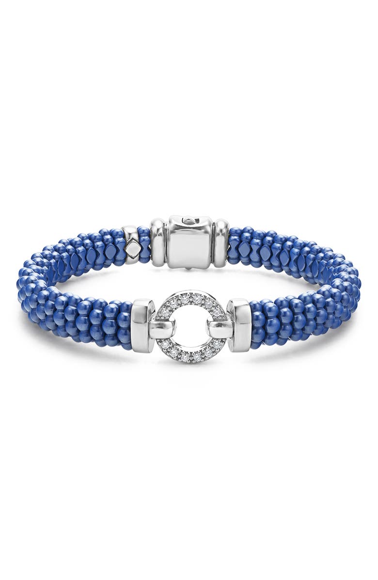 LAGOS Blue Caviar Diamond & Ceramic Rope Bracelet, Main, color, Marine