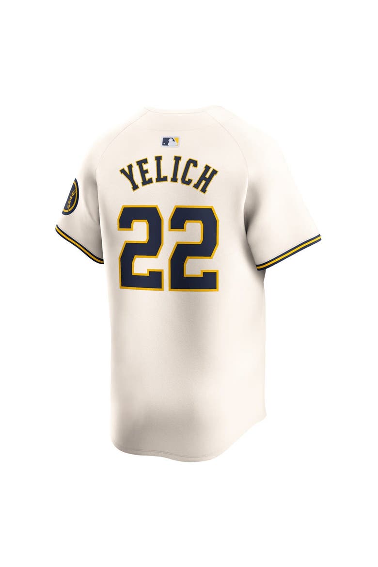 Men's Nike Christian Yelich Cream Milwaukee Brewers Home Limited Player Jersey, Alternate, color, Cream